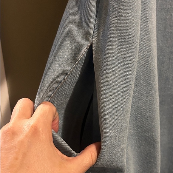 Blue Denim Dress with Ruffled Collar - Picture 7 of 9